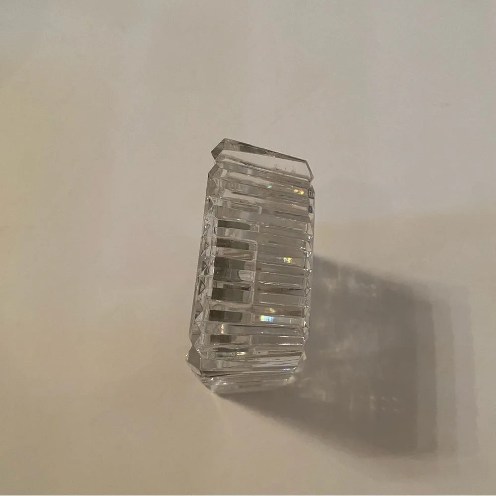 WATERFORD CRYSTAL CLOCK RECTANGLE QUARTZ BATTERY SIGNED IRELAND HOME DECOR